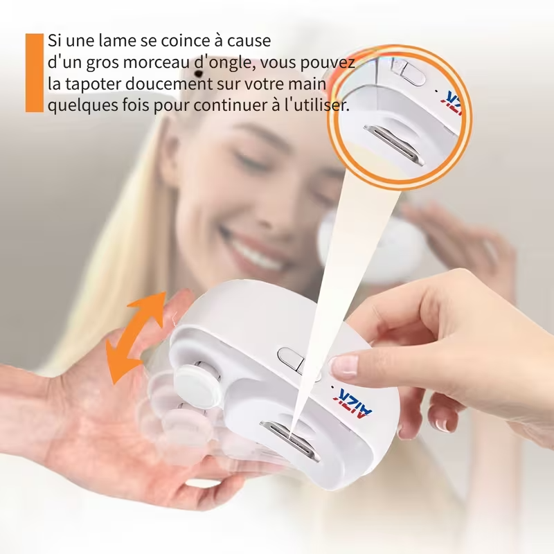 Coupe-ongles et Polisseur Électrique 2 en 1, avec Lumière LED – Image 4