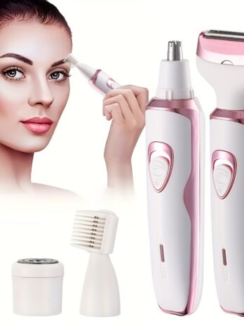 Rasoir Électrique Rechargeable pour Femmes – Kit Complet pour Visage, Nez, Jambes, Aisselles et Bikini